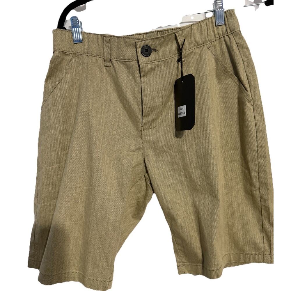 GINGTO Men’s Khaki Skinny Fit Chino Shorts Size 30 Stretch Casual NWT